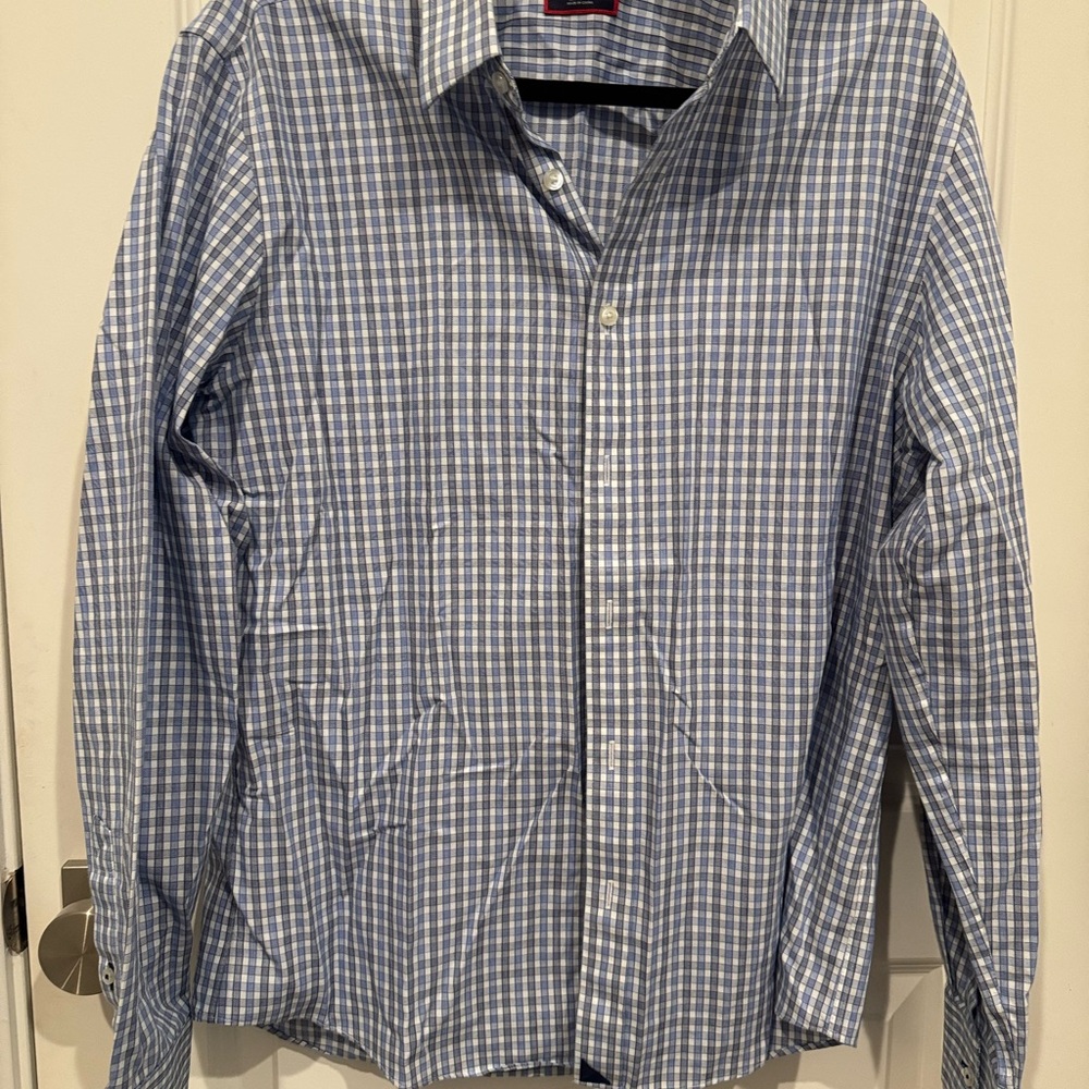 UNTUCKit Blue and White Checkered Shirt